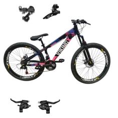 Bicicleta Aro 26 Vikingx Tuff 25 Com Trocadores Cambio Shimano Traseir