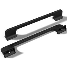 monti hardware | Pacote com 5 puxadores de gaveta pretos planos de 15 cm | Puxadores de armário de metal sólido para decoração de casa de banho | Puxadores de armário de cozinha de metal inoxidável |