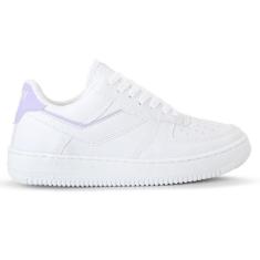 Tênis Feminino Casual Branco ForcePlay  - Ns Shoes, 39, Branco, Lilás