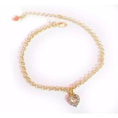 Pulseira Coração Love Folheado a Ouro 18k