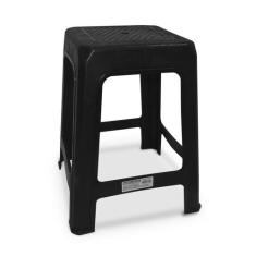 Banqueta Preta Plástico Multiuso Resistente 100kg - INJEPLASTEC