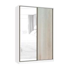 Guarda Roupa 2 Portas De Correr 159cm Branco Com Crema