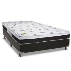 Cama Box Casal: Colchão Ortopédico Luckspuma D33-ag65 Aspen Super FirmeBase Suede Black(138x188)