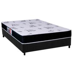 Cama Box Casal: Colchão Espuma Orthoflex D28 Nápoles + Base Crc Suede Black(138x188)