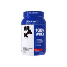 Whey 100% - Pote (900g) - Max Titanium, Morango