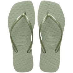 Chinelo Havaianas Feminino SLIM Square 37/38 Smoke Green PAR