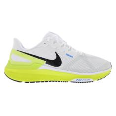 Nike Tênis de corrida masculino Air Zoom Structure 25, Branco Preto Cyber Photo Azul, 38