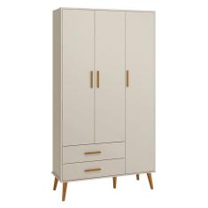 Guarda Roupa Infantil Isis 3 Portas 2 Gavetas MDF Areia Reller Móveis