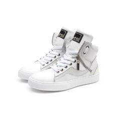 Tenis Feminino Sneaker Fitness Academia Couro com Ziper-Feminino