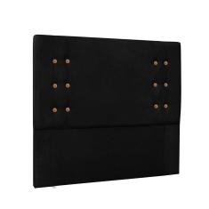 Cabeceira Cama Box Casal 140cm E Recamier Gênova Suede Preto S04 - D`rossi