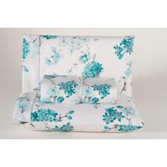 Jogo de Lençol Queen em Percal Estampado 100% Algodão com Elástico + 2