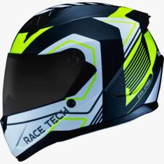 Capacete race tech sector exilio preto/amarelo fosco 58/m - motoqueiro