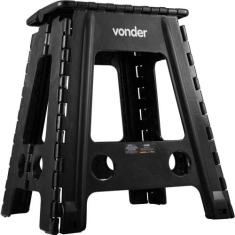 Banqueta Plástica Dobrável 450mm até 150kg Preta VONDER