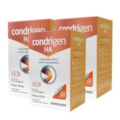 Kit 3 Condrigen H.A. Colágeno Tipo 2 + Ácido Hialurônico 60 Cáps Maxin