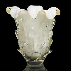 Vaso Em Cristal Murano Pérola São Marcos