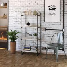Estante Multiuso 4 Prateleiras 146x60cm Estilo Industrial - Compace De