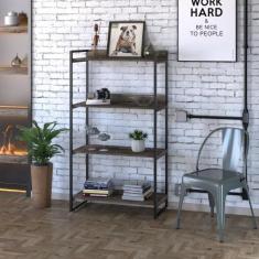 Estante Multiuso 4 Prateleiras 146x80cm Estilo Industrial - Compace De