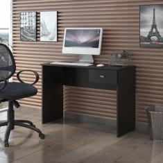 Escrivaninha Mesa Escritório ME 404 1 Gaveta 90,5cm Preto - DJD Móveis