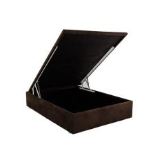 Cama Box Baú Ortobom Nobuck Café Casal 138