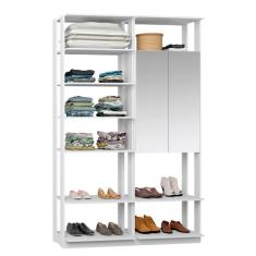 Guarda-Roupa Solteiro Modulado Clothes II com Espelho 2 PT Branco