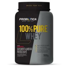 100% Pure Whey Morango Pote 900G - Probiotica