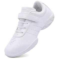 BAXINIER Meninas Branco Cheerleading Sapatos de Dança Treinamento Atlético Tênis Respirável Juventude Competição Cheer Sneakers