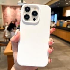 Moda Candy Colors Capa de telefone macia para IPhone 11 12 14 13 15 Pro Max 14Plus Câmera com proteção de pára-choques Capa fosca, branca, para iPhone 14 Pro