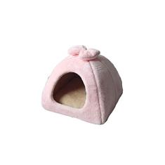 Cama de cachorro dobrável para casa de cachorro cama de gato areia de pelúcia filhote de cachorro barraca ninho de canil pequeno e médio cachorro chihuahua cama de animal de estimação (cor: amarelo,