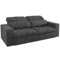Sofá Retrátil E Reclinável 3 Lugares 200Cm Viena A12 Suede Preto