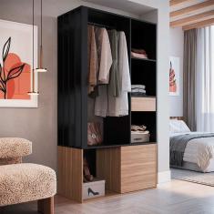 guarda-roupa closet lumo 1 pt 1 gv preto e montana