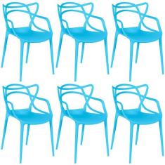 Kit 6 Cadeiras Allegra - Azul - Magazine Decor