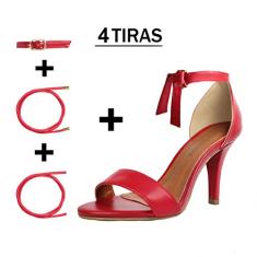 Sandália Troca Tira Salto Alto Fino Luiza Sobreira Vermelha Mod. 2069-2
