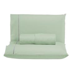 Kit Jogo Lençol Ponto Palito Super King 3 peças 300 Fios 100% Algodão 