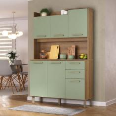 Cozinha Compacta 120,30cm 6 Portas e 2 Gavetas com Tampo 351 Luciane M