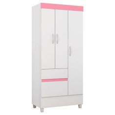 Guarda Roupa Infantil Wind Branco Rosa Flex  Demóbile - Demobile, Bran