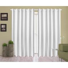 Cortina Corta Luz 3,00m X 2,80m 100% Blackout PVC Branco Para Sala Ou Quarto Para Varão Simples