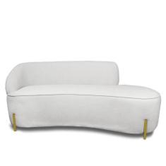 Sofá 3 Lugares Orgânico 180cm Pé Ferro Dou Morgan Bouclê L01 - D'rossi