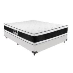 Cama Box e Colchão Black & White Air Double Face Espuma D33 Casal Castor