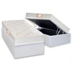 Cama Box Baú Solteiro: Colchão Ortopédico Castor Sleep + Base CRC Cour