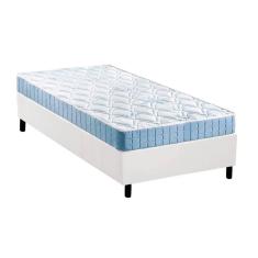 Cama Box Solteiro: Colchão Espuma Anjos Querubim + Base Crc Courano White(88X188)