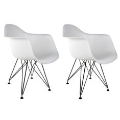 Conjunto com 2 Cadeiras Eiffel Branco