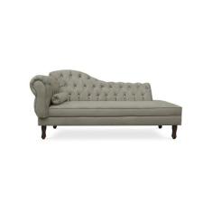 Recamier Divã Juliana 185cm com Strass - Direita Suede - Topazio Decor