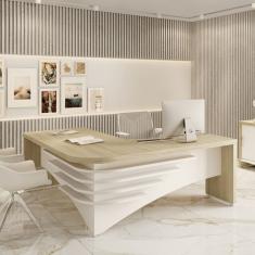 Mesa Tamburato Diretor Ii Le - Carvalho/Branco 6208