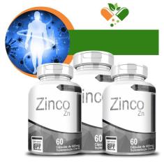 Kit Com 3 Potes Zinco-Quelato 500Mg 60 Cápsulas