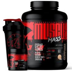 Kit Muscle Mass Hipercalórico 1,8kg + Creatina 100g + Coqueteleira - Espartanos-Unissex