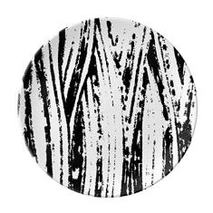 Prato de textura de linha vertical escovado decorativo de porcelana Salver louças de jantar