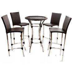 Conjunto de 2 Banquetas e Bistrô em Alumínio para Cozinha, Balcão, Edícula - Trama