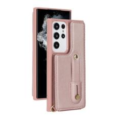 Capa de telefone de couro crossbody para Samsung Galaxy S24 Plus S23 S22 Ultra A15 A35 A55 A54 A14 A34 A53 Carteira com capa de suporte de cartão, rosa, para Galaxy A54 5G