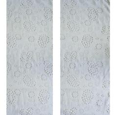 Jogo Com 2 Caminhos De Mesa Tecido Laiser Com Forro 140x40cm - Branco.