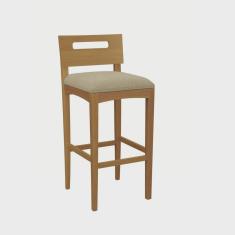 Banqueta Montada Mia Madeira Maciça Bege